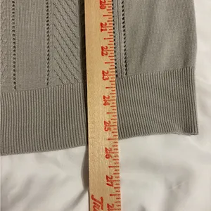 Banana Republic Gray Knit Flutter Sleeve Sweater Top Size L thumbnail 5