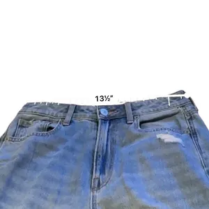 American Eagle Mom Jeans Womens 2 Short Blue‎ Distressed High Rise Ripped Knee thumbnail 7