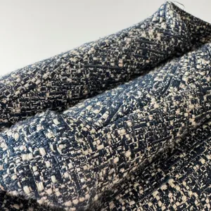 Zara Basic Collection Textured Knit Tweed Blazer Jacket‎ Medium Blue Office Chic thumbnail 10