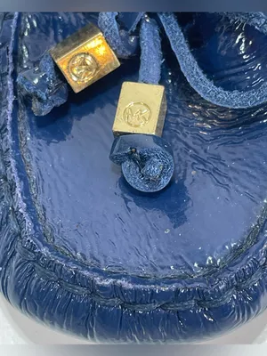 MICHAEL Michael Kors Loafers Women's 7 M Blue Patent Leather Shoes Logo Charms thumbnail 3
