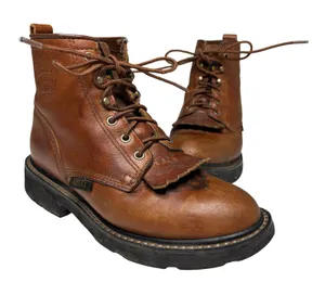 Ariat Women’s Kiltie Lace Up Brown Leather Roper Ankle Work Boots 6 thumbnail 1