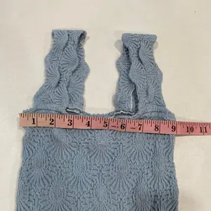 Intimately Free People Blue Textured Ruffle Tank Top Small Boho Y2K thumbnail 7