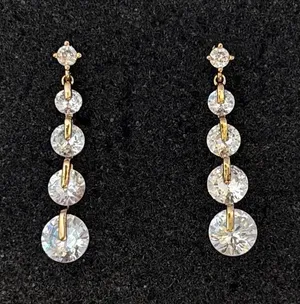 Sparkling CZ Dangle Drop Earrings for Women thumbnail 1
