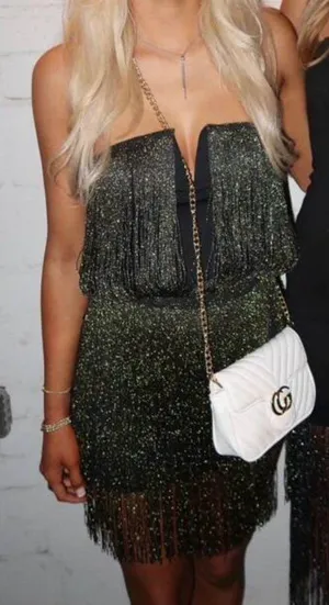 Fringe Dress Gold Size XS thumbnail 1