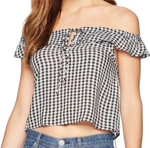 Billabong Peach Kisses Top - Gingham Black/White - XS thumbnail 5