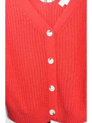 Jessica Simpson Red Cable Knit Button Front Cardigan XL thumbnail 4