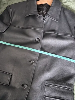 90s Vintage Women’s Black Leather Coat Medium Winlit New York thumbnail 7