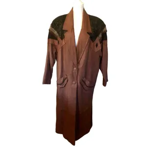Vintage Wilsons Leather Trench Coat Thinsulate Womens XL Used thumbnail 3