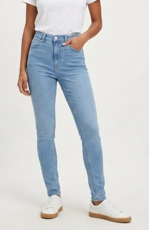Free People Skinny Jeans Womens 27 Blue Denim Light Wash Straight Leg thumbnail 1