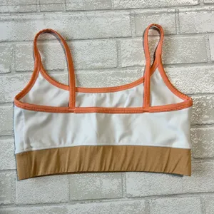 Women's White and Tan Sports Bra thumbnail 2