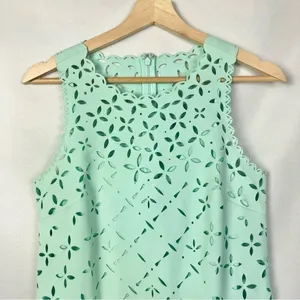 J. Crew Mint Green Laser Cut Shift‎ Mini Dress 2 thumbnail 4