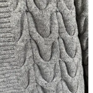 Cyrus Womens Gray Cable Knit Open Front Cardigan Sweater‎ Textured Medium Chic thumbnail 2