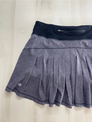 LULULEMON womens circuit breaker black polka dot pleated workout skirt 4 tall thumbnail 6