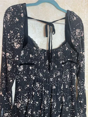 Free People Tess Mini Babydoll Dress Viscose CottageCore Country Village Sz M thumbnail 14