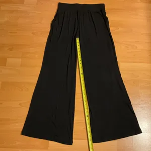 Alo Yoga Semi-Sheer Delicate Lounge Flare Pant (Regular) Black L thumbnail 4