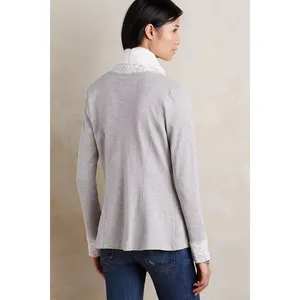 Anthropologie Saturday Sunday Ambrose Sherpa Knit Cardigan Gray Size M Pockets thumbnail 2