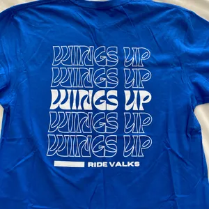 Gildan cobalt royal blue and white womens Johnson Family Hall Notre Dame tee thumbnail 7