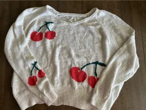Lou & Grey Light Knit Cherry Graphic Sweater thumbnail 1