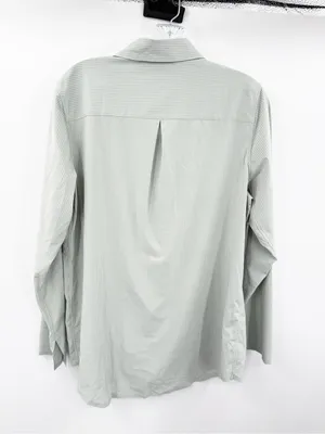 Athleta Women's‎ Light Green Pinstripe Button-Down Shirt Size Medium thumbnail 2