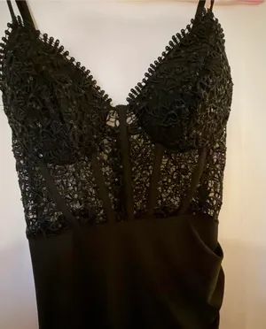 B Darlin Black Lace Bodice Slip Dress size: 3/4 thumbnail 2