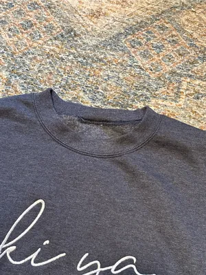 Women's 'Ski Ya Later' Crewneck Sweatshirt - Charcoal thumbnail 3