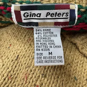 Vintage Gina‎ Peters Women's Novelty Chunky Textured Knit Sweater Christmas M thumbnail 3