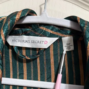 Vintage 90's Victoria's Secret Striped Robe Old Hollywood Glamour Regency Glam thumbnail 3