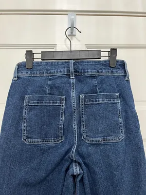 Old Navy Sky-Hi Wide Leg Patch Pocket Jeans Extra High Rise Dark Wash - Size 4 thumbnail 6