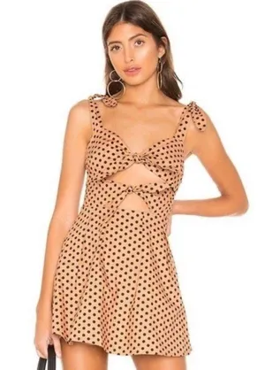 Majorelle Lilly Dress Tan Dress with Polka Dots Size Small thumbnail 2