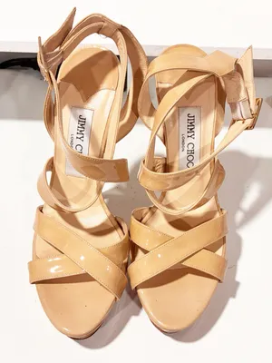 Jimmy Choo Patent Strappy Ankle Buckle Stiletto Heel Shoe Size 8 thumbnail 2