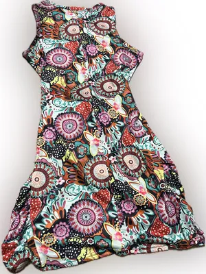SHEIN Multicolor Floral Paisley Maxi Dress with cutout- Turquoise, Pink, Yellow thumbnail 4
