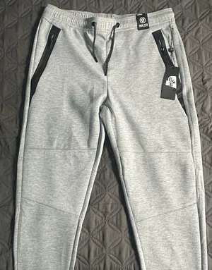 Men's Gray Jogger Sweatpants Slim Fit Athletic Fleece Track Pants Streetwear NEW thumbnail 1