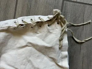 Beige Lace-Up Mini Skirt - Women's Casual Chic thumbnail 3