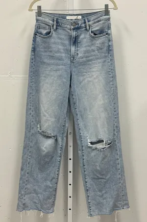 Altar'd State‎ High Rise Wide Leg Distressed Jeans Light Wash Raw Hem W26 thumbnail 1