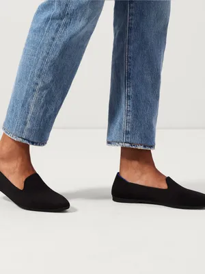 Rothy's The Loafer Black with Blue Trim Slip On Shoes thumbnail 2
