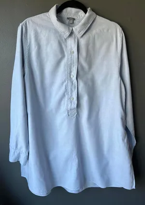 Aerie Light Blue Long Sleeve Shirt - oversized & Comfortable size X-Large thumbnail 1