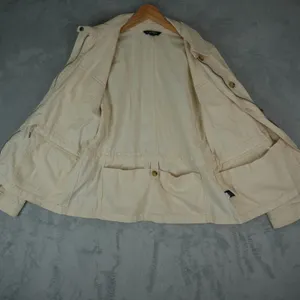 Lauren Ralph Lauren Jacket Womens XL Beige Herringbone Military Utility‎ Cotton thumbnail 10