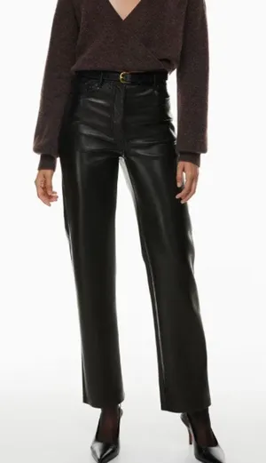 Aritzia Wilfred The Melina Black Faux Leather Straight Leg Pant Size 2 thumbnail 1