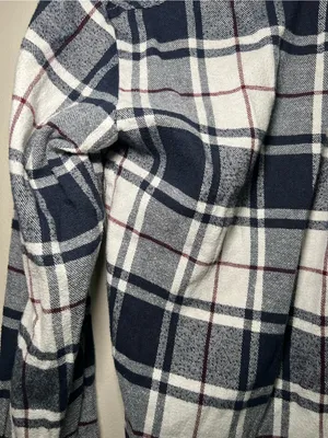 Thread & Supply Navy, White and Gray Plaid Button-Down Shirt thumbnail 4