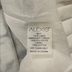 ALEXIS “ASTERIA” WHITE LINEN EMBROIDERED DRESS. Sz: S thumbnail 10