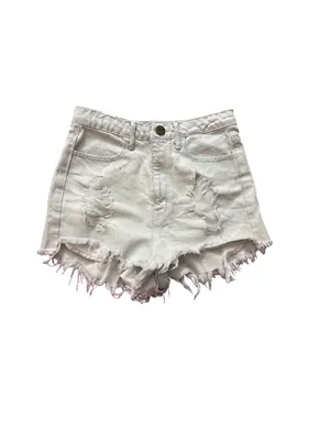 Denim Shorts with Cactus Embroidery White Size 26 thumbnail 2