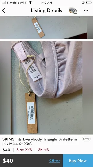 SKIMS Triangle Bra NWT thumbnail 5