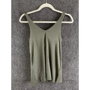 Athleta Essence Support Tank Top XS Olive Green V-Neck Built In Bra Camisole thumbnail 8