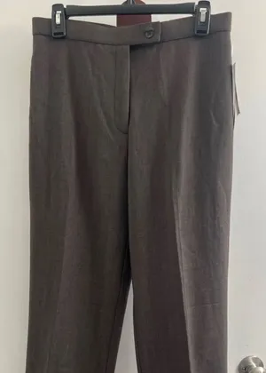 JM collection brown herringbone pants, new size 8 short Inseam 29” 2 thumbnail 1