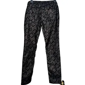 Xhilaration Black Floral Lace Overlay Slim Pants Nude Lining‎ Stretch Trousers 7 thumbnail 2