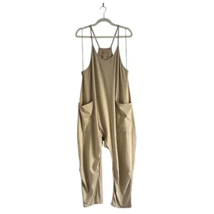 Free People Movement Hot Shot Mocha Latte Jumpsuit Oversize Loungewear thumbnail 2