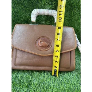 Dooney & Bourke All Weather Leather Bag Vintage Yellow Stitching,Braided Handle thumbnail 8
