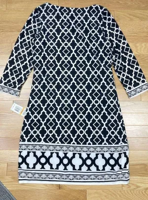 New INC International Concept Morrocan Window Shift Dress Womens Small Black $80 thumbnail 5
