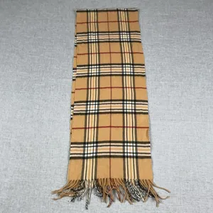 V. Fraas Scarf Womens One Size Beige Plaid Cashmink Acrylic Fringe Germany thumbnail 5