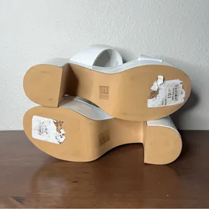 Jeffrey Campbell White Adriana Double Strap Platform Chunky Heel Sandals thumbnail 9
